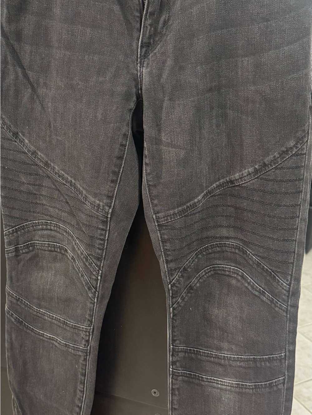 LOFT Black Washed Moto-Style Jeans